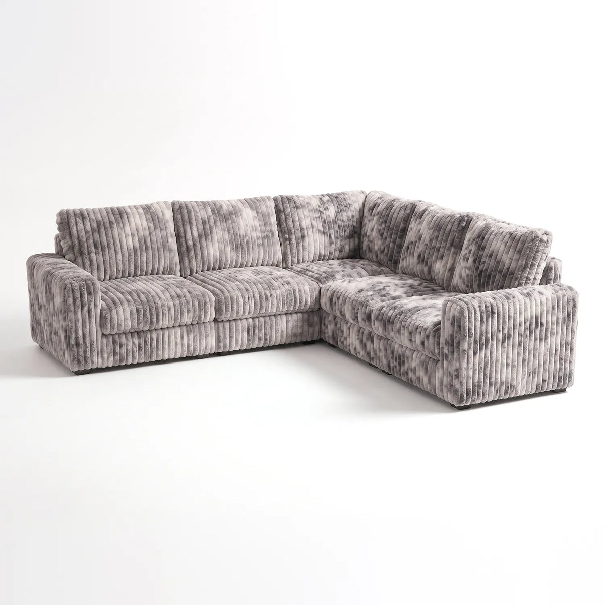 Five-Piece L Sectional - Minky Stone Modular - studio photo on white #vera_main