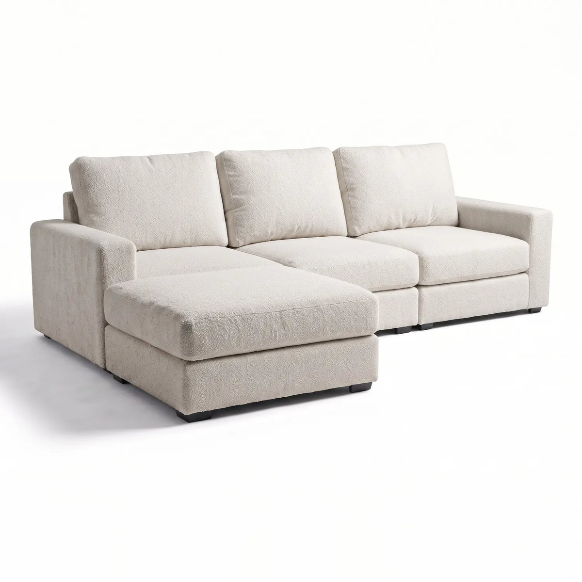 Four-Piece Chaise Sectional - Cuddle Bone Modular - studio photo on white (LHF arrangement)