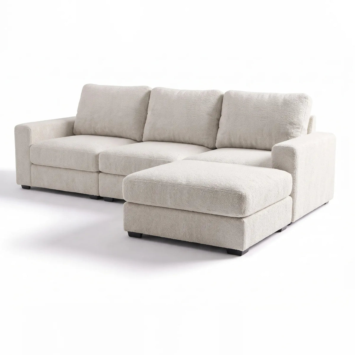 Four-Piece Chaise Sectional - Cuddle Bone Modular - studio photo on white (RHF arrangement) #vera_main