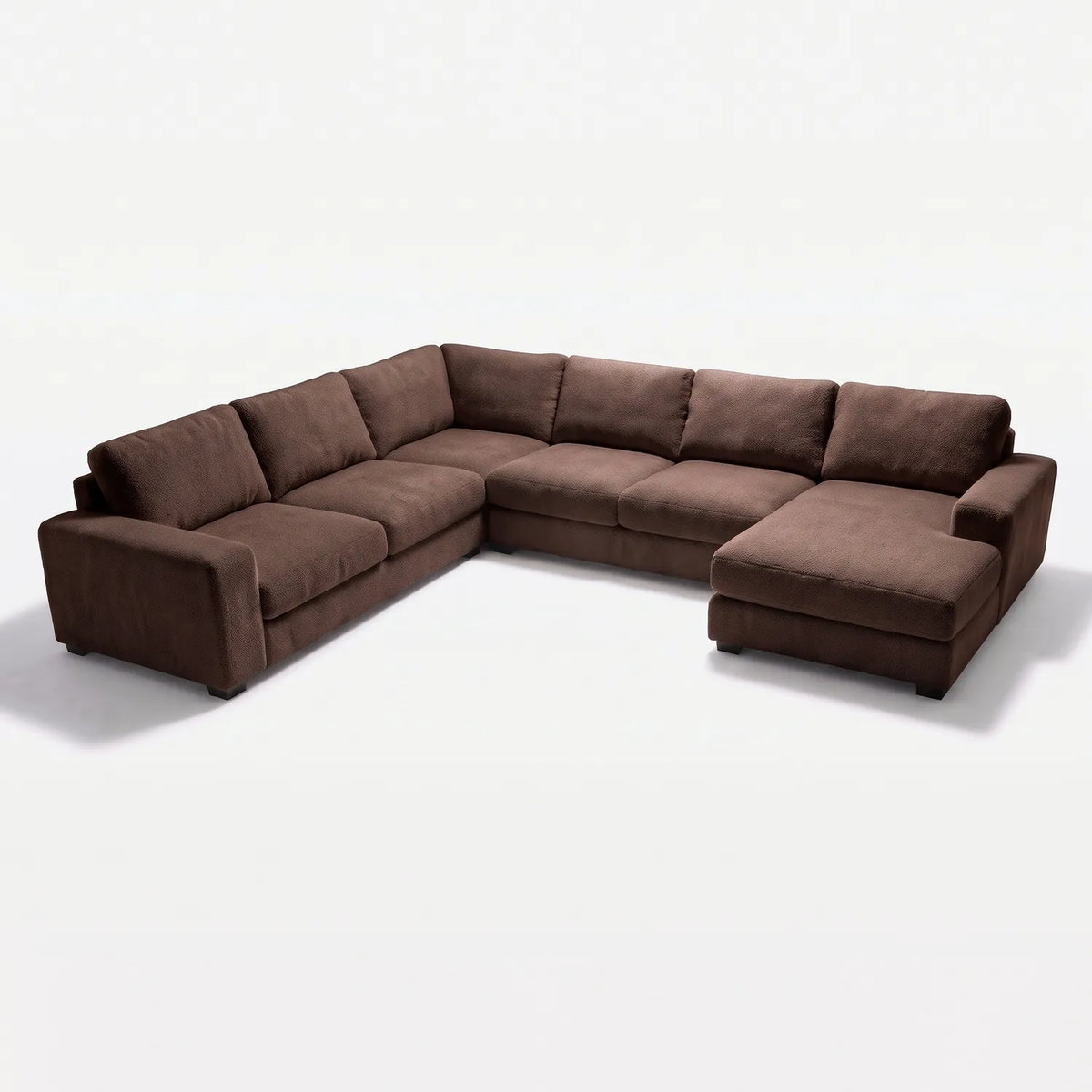Four-Piece Chaise Sectional - Cuddle Chocolate Oversized - studio photo on white #Orientation_Right-Hand Facing #vera_main
