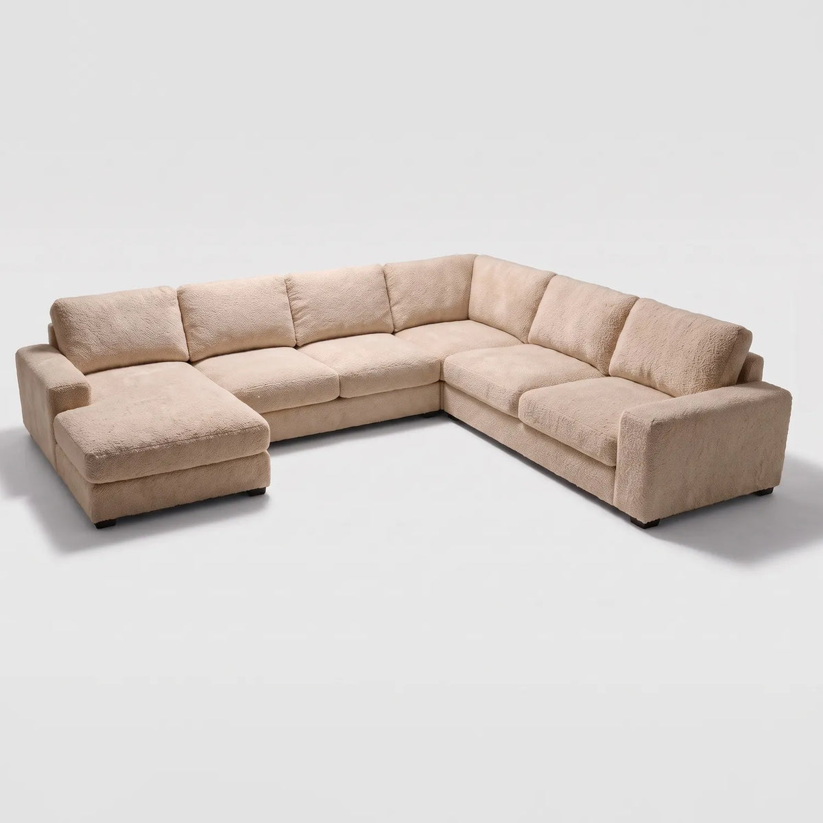 Four-Piece Chaise Sectional - Cuddle Natural Oversized - studio photo on white #Orientation_Left-Hand Facing