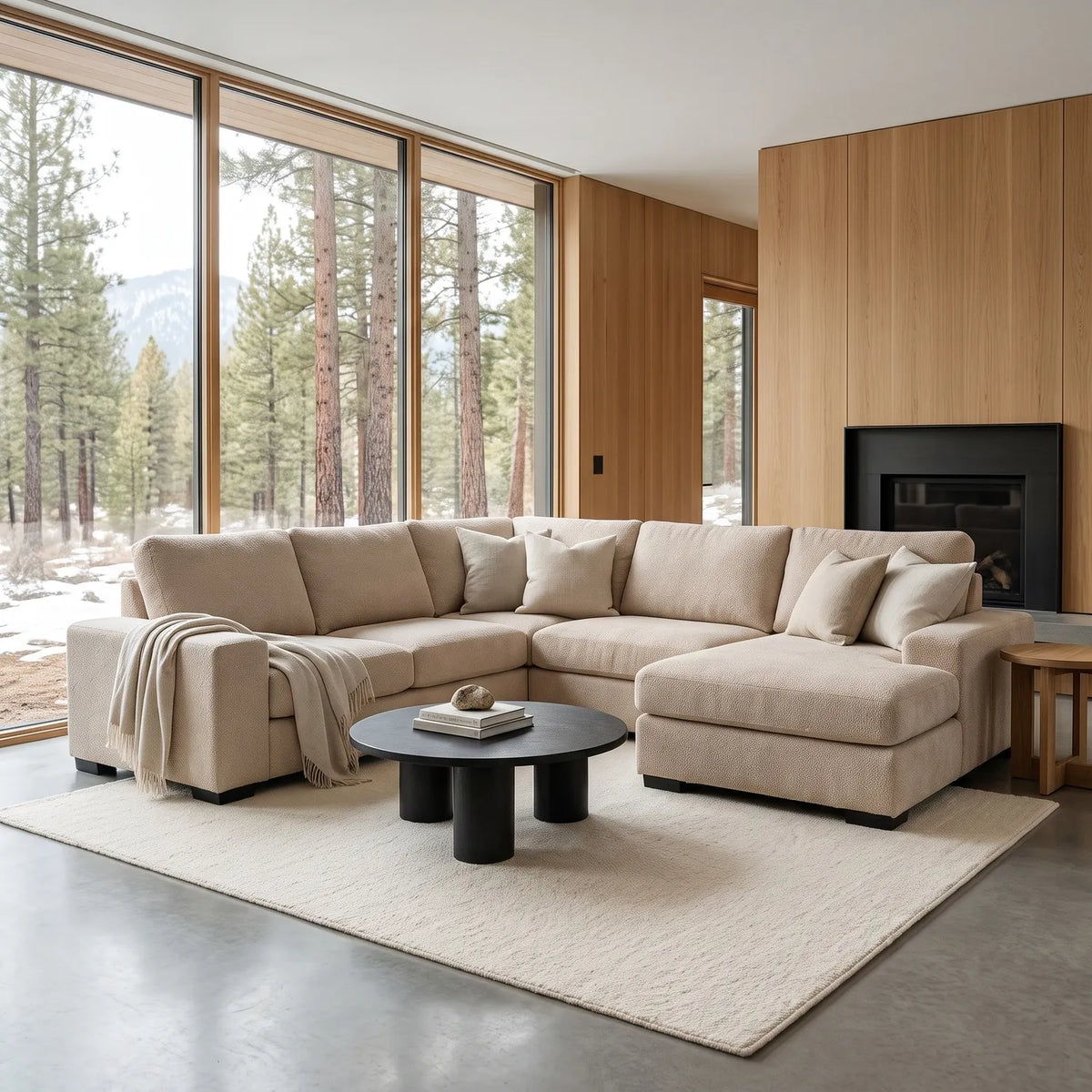 Four-Piece Chaise Sectional - Cuddle Natural - hero #Orientation_Right-Hand Facing