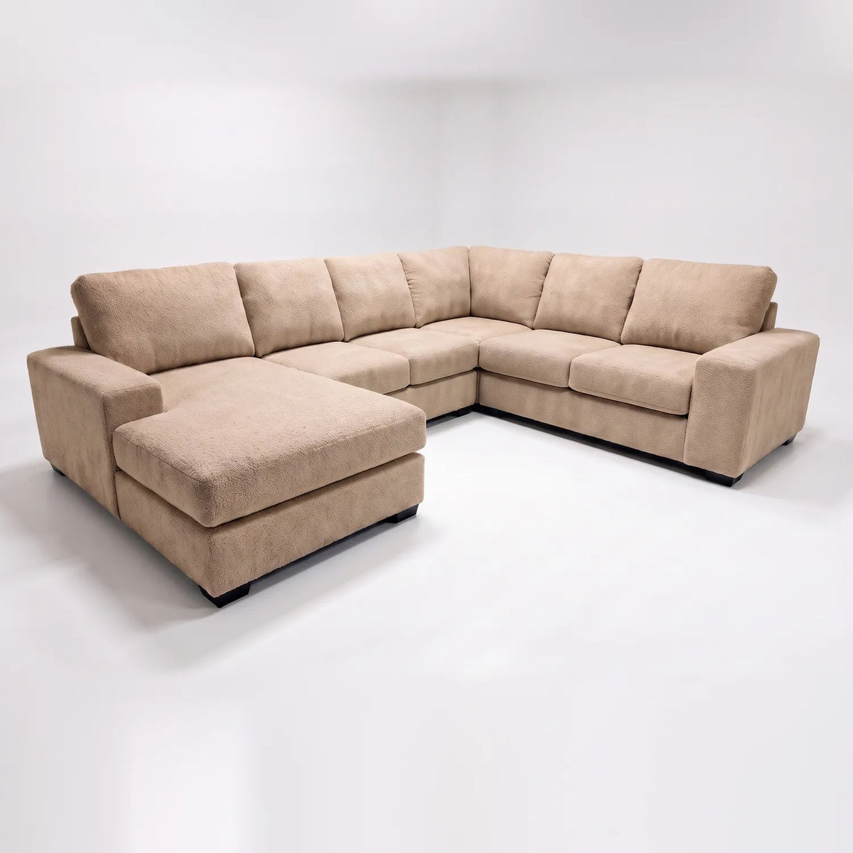 Four-Piece Chaise Sectional - Cuddle Natural - studio photo on white #Orientation_Left-Hand Facing