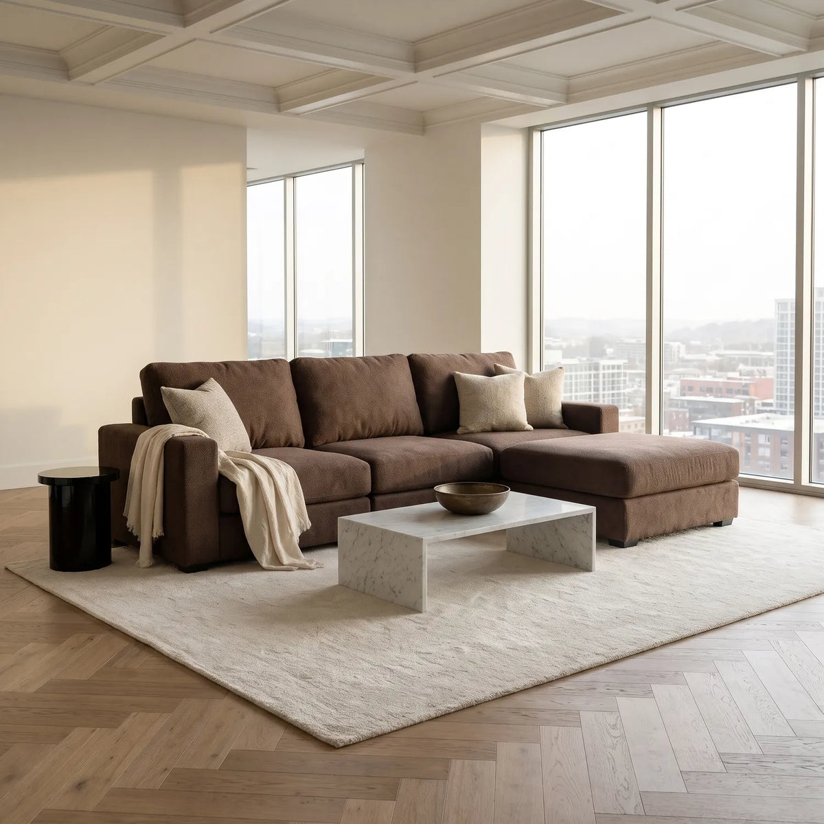 Four-Piece Chaise Sectional - Cuddle Umber Modular - hero (RHF arrangement)