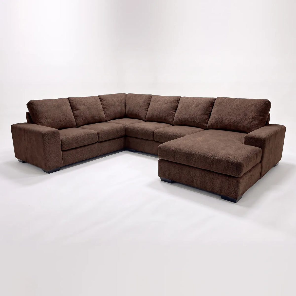 Four-Piece Chaise Sectional - Cuddle Umber - studio photo on white #Orientation_Right-Hand Facing #vera_main