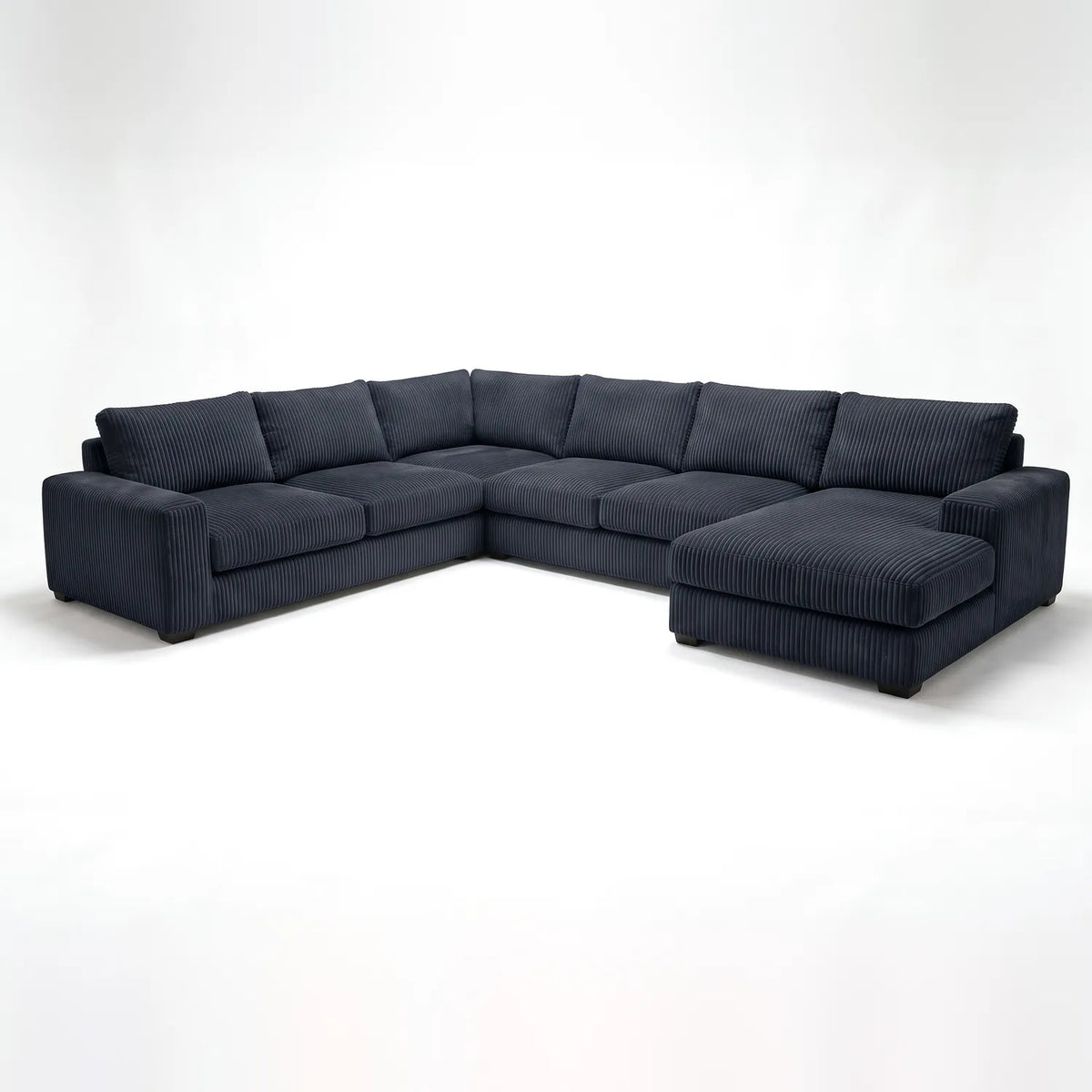 Four-Piece Chaise Sectional - Mini Minky Midnight Oversized - studio photo on white #Orientation_Right-Hand Facing #vera_main