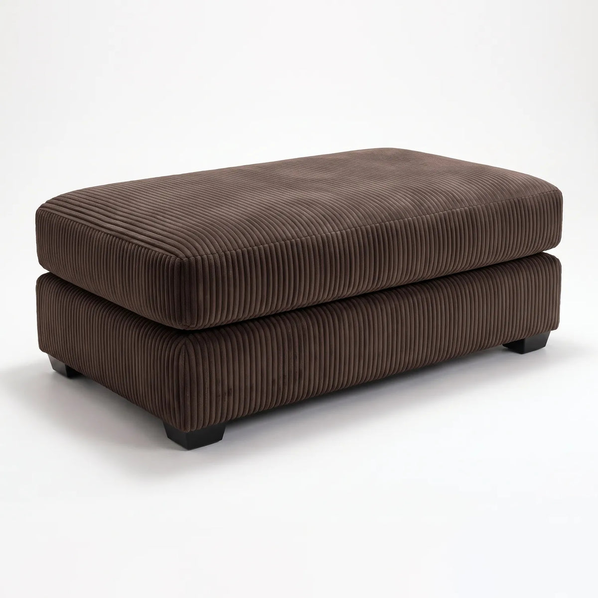 Long Ottoman - Mini Minky Chocolate - studio photo on white #vera_main