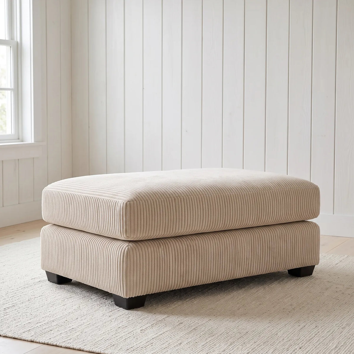 Long Ottoman - Mini Minky Cream - hero