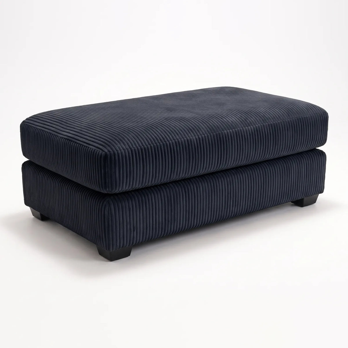 Long Ottoman - Mini Minky Midnight - studio photo on white #vera_main