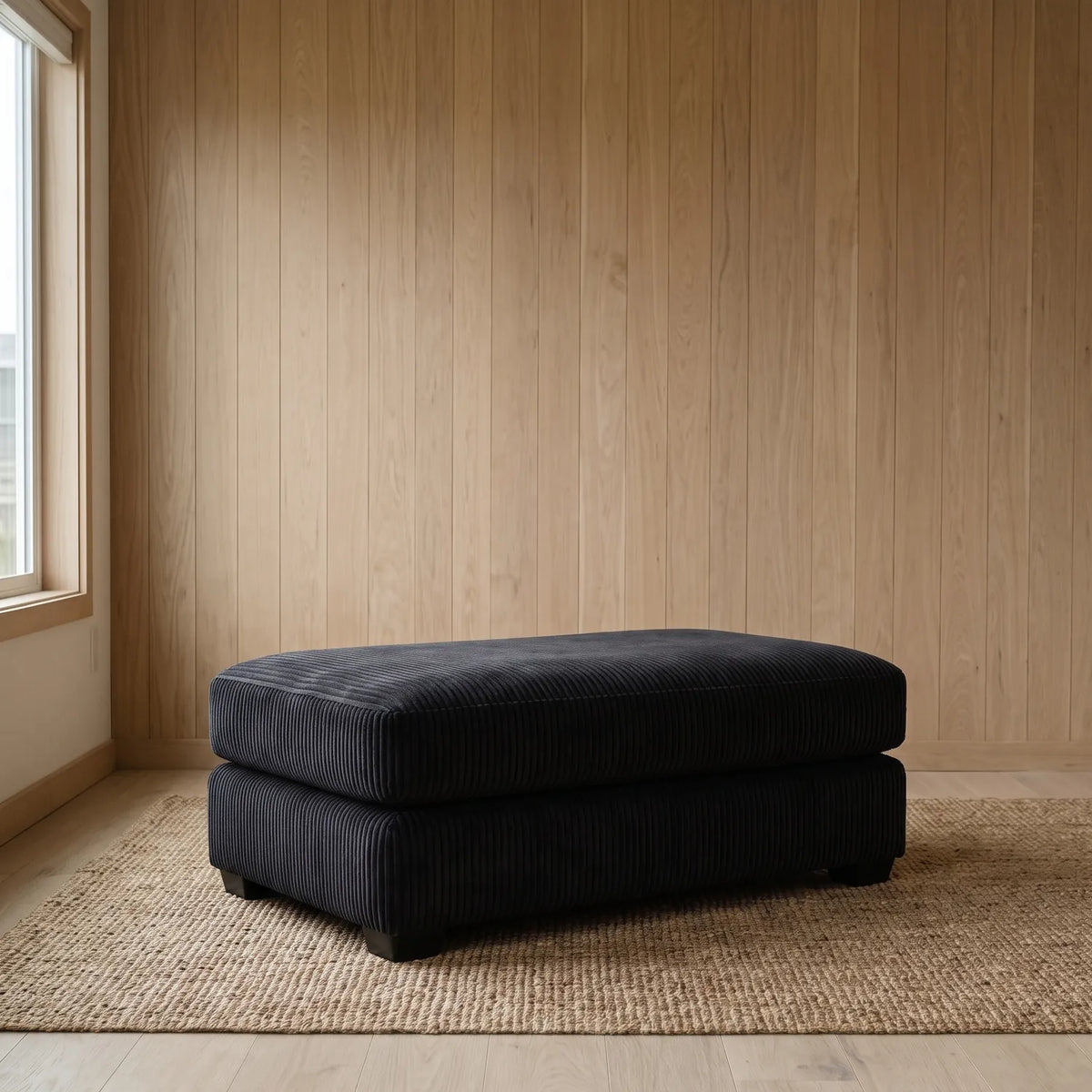 Long Ottoman - Mini Minky Onyx - hero