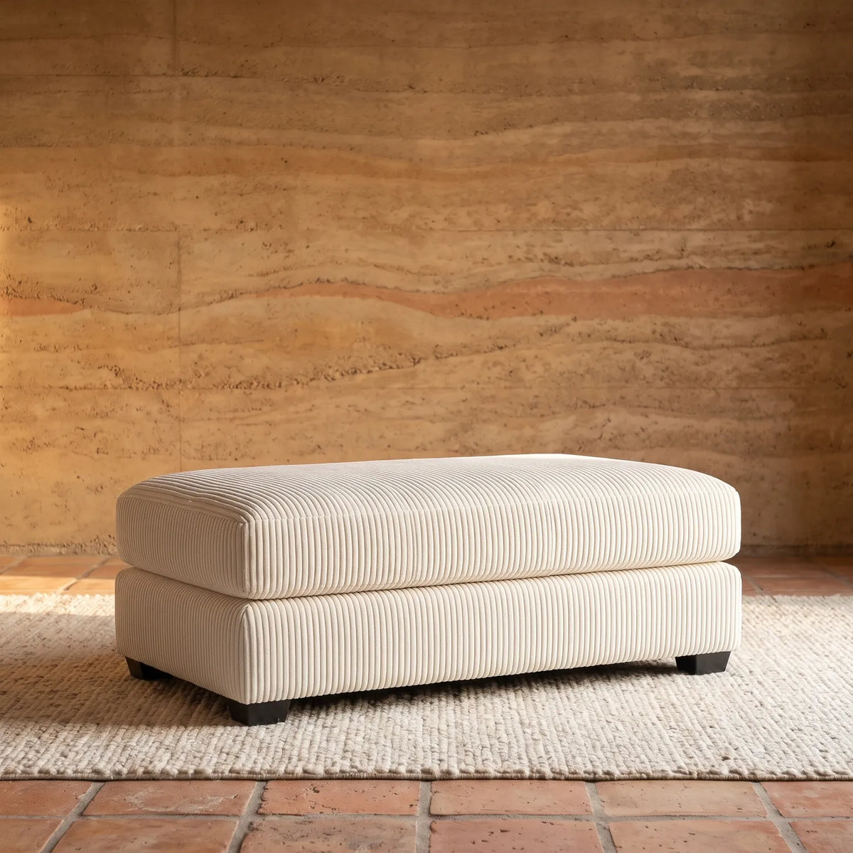 Long Ottoman - Mini Minky White