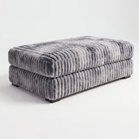 Long Ottoman - Minky Charcoal