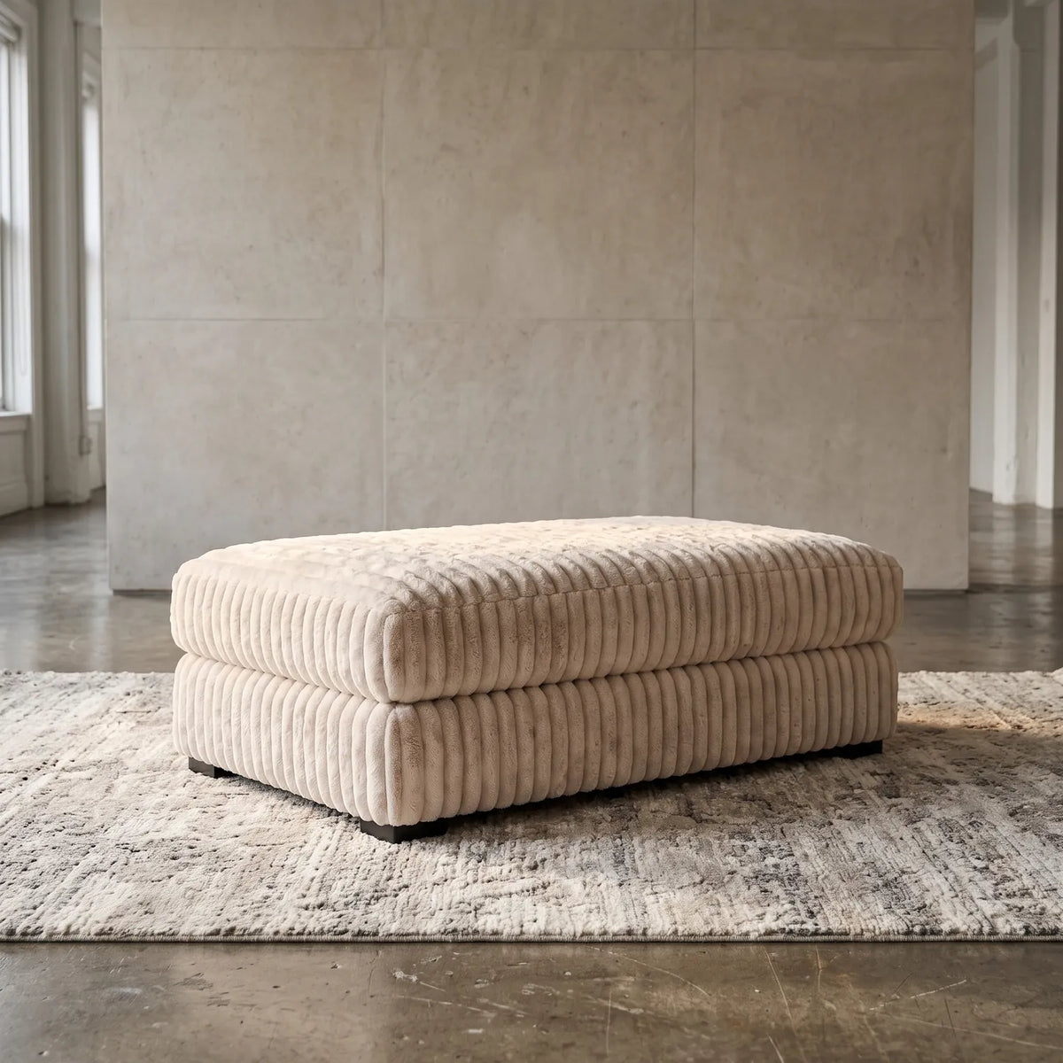 Long Ottoman - Minky Cream