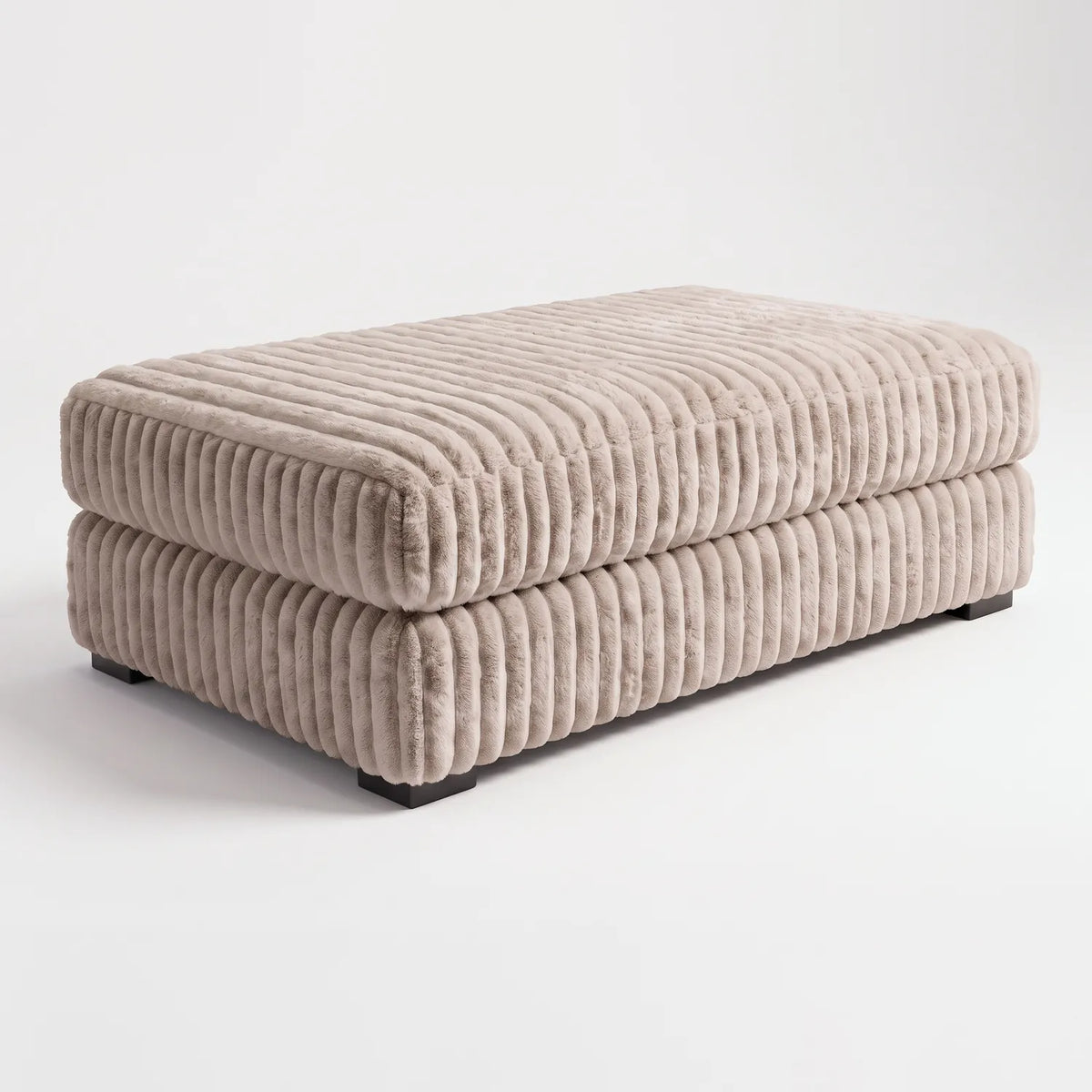 Long Ottoman - Minky Toast - studio photo on white #vera_main