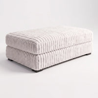 Long Ottoman - Minky White