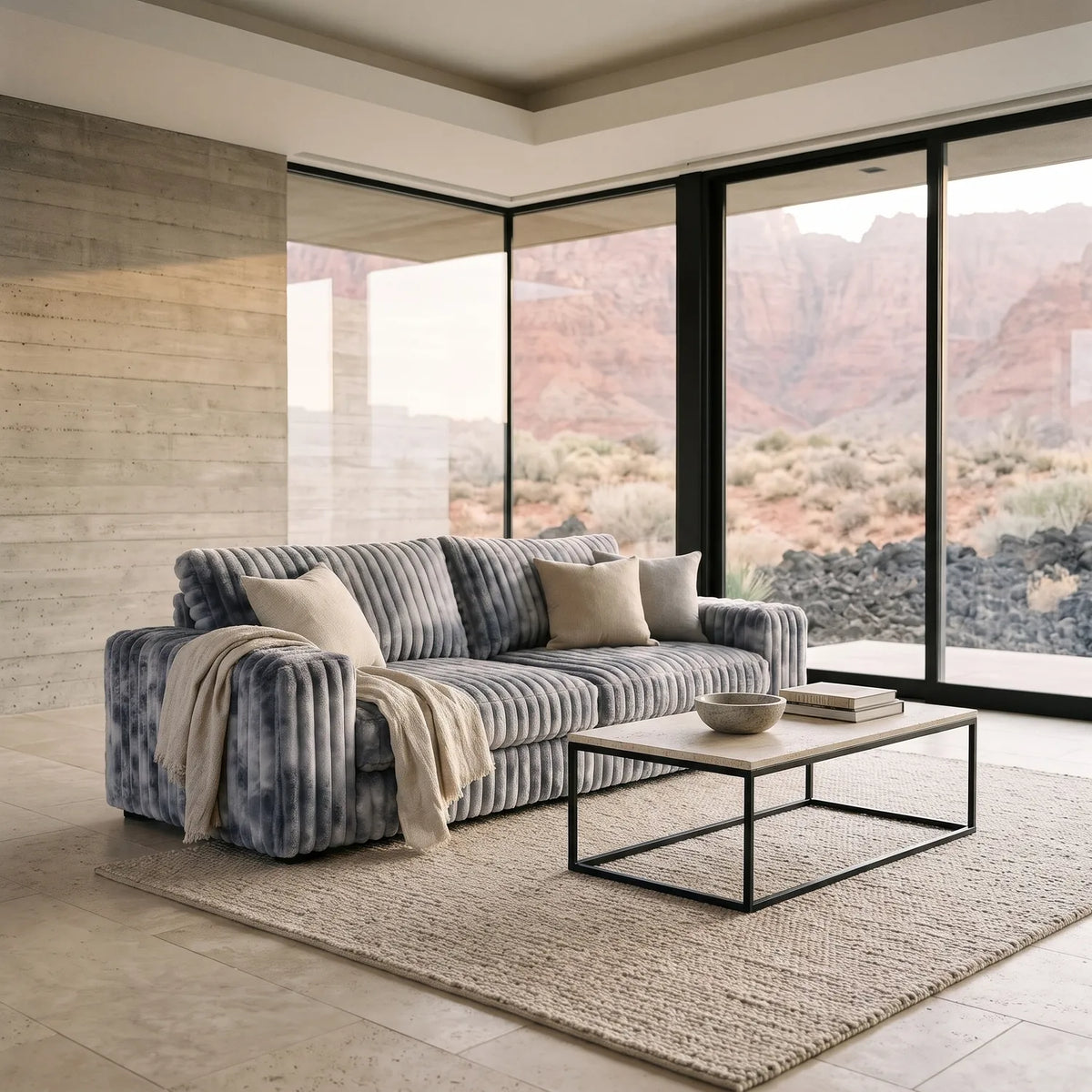 Loveseat - Minky Charcoal