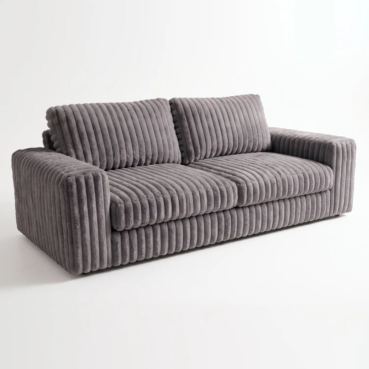 Loveseat - Minky Grey - studio photo on white #vera_main