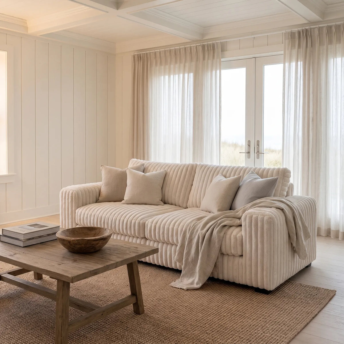 Loveseat - Minky White