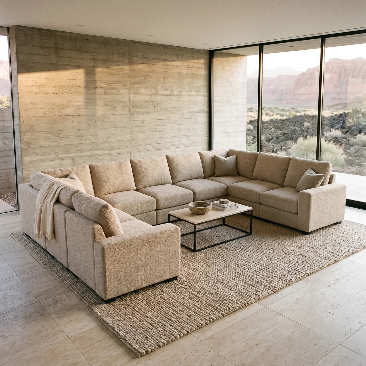 The Big U Nine Piece Sectional - Cuddle Natural Modular