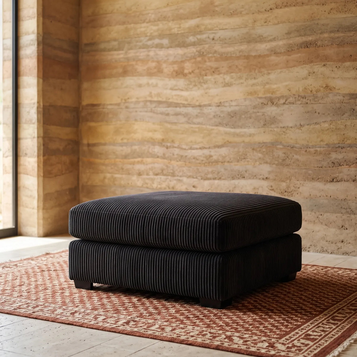 Ottoman - Mini Minky Onyx Modular - hero #Size_31" × 38"