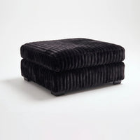 Ottoman - Minky Black Modular