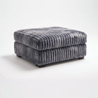 Ottoman - Minky Charcoal Modular