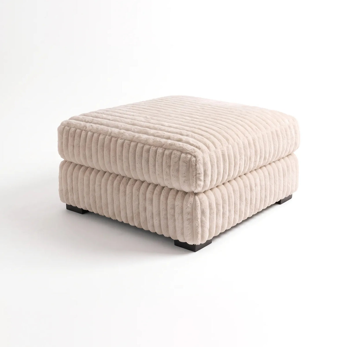 Ottoman - Minky Cream Modular - studio photo on white #Size_31" × 31"