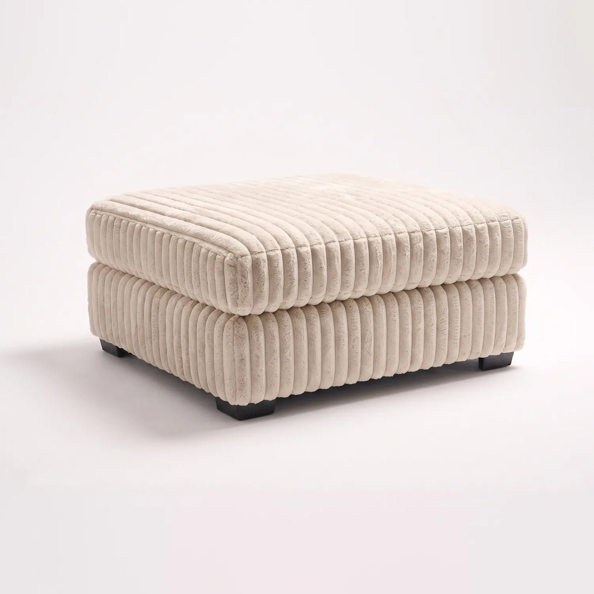 Ottoman - Minky Cream Modular - studio photo on white #Size_31" × 38" #vera_main