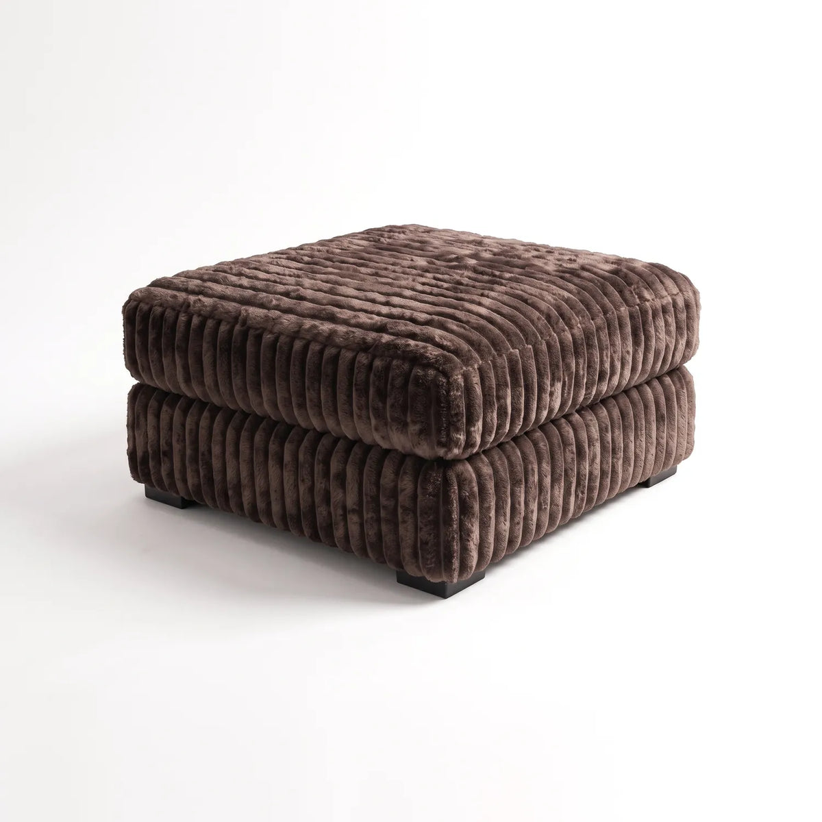 Ottoman - Minky Mocha Modular - studio photo on white #Size_31" × 31"