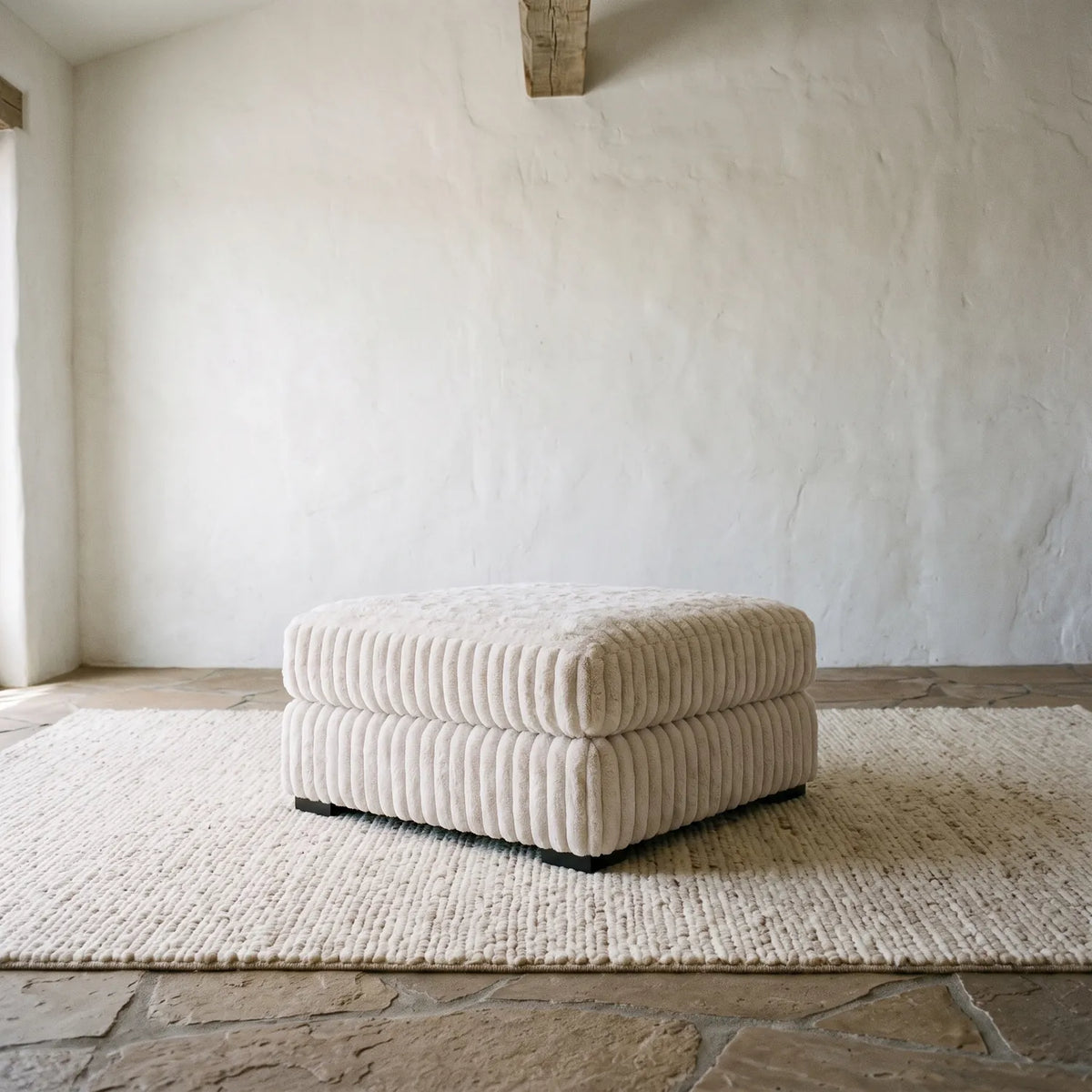 Ottoman - Minky Sand Modular