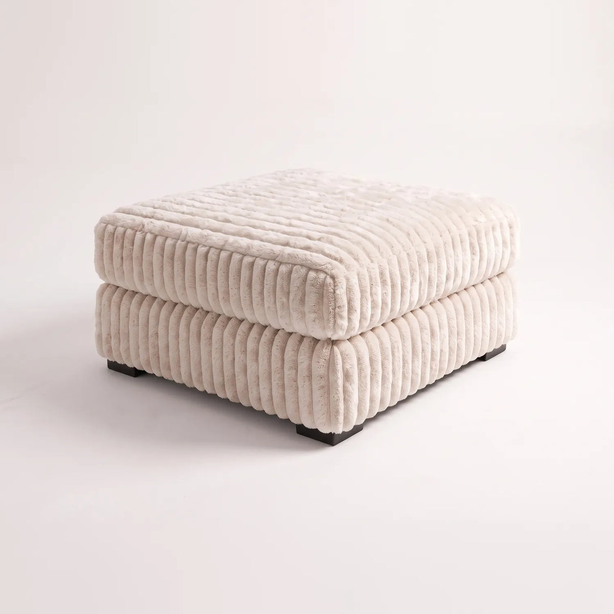 Ottoman - Minky Sand Modular - studio photo on white #Size_31" × 31"