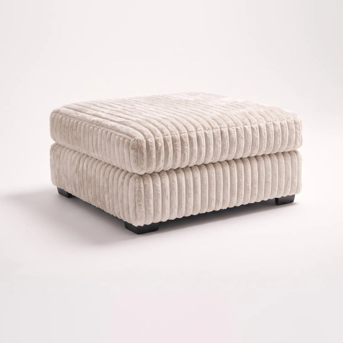 Ottoman - Minky Sand Modular - studio photo on white #Size_31" × 38" #vera_main