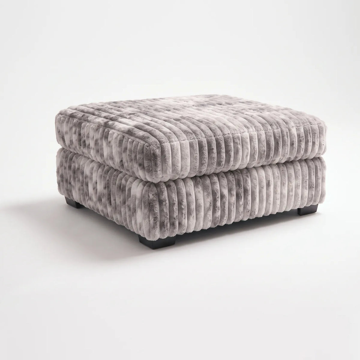 Ottoman - Minky Stone Modular - studio photo on white #Size_31" × 38" #vera_main