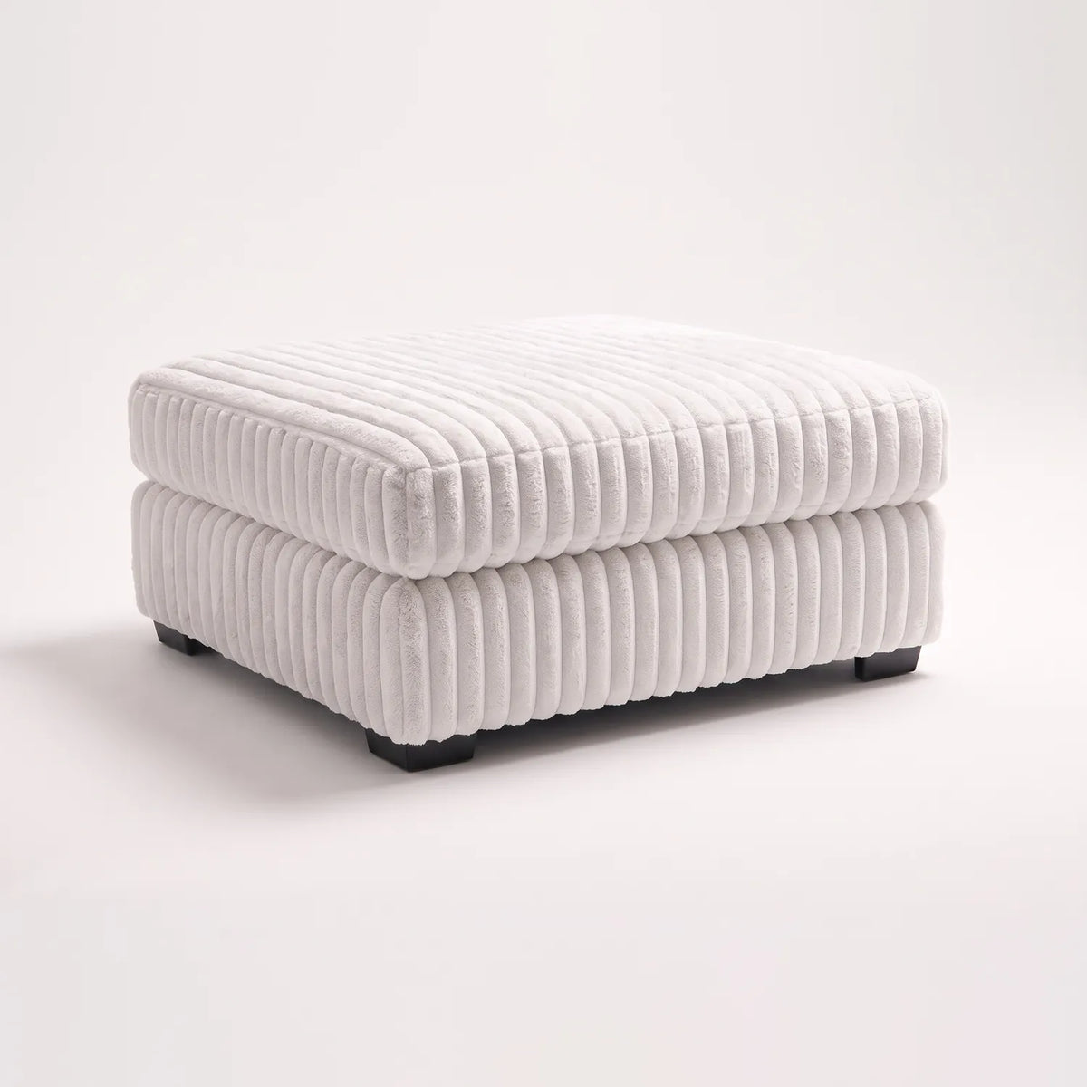 Ottoman - Minky White Modular - studio photo on white #Size_31" × 38" #vera_main