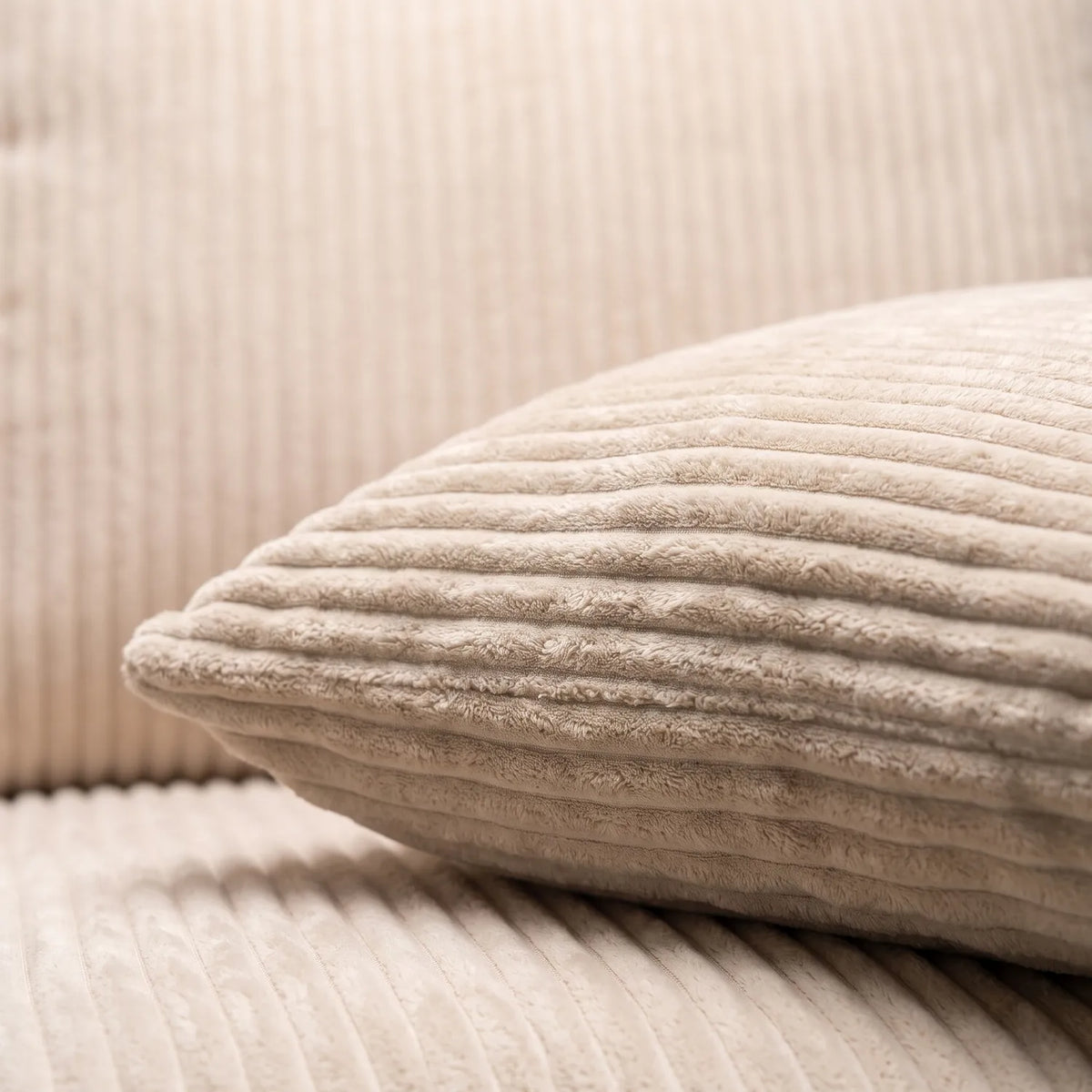 Throw Pillow - Mini Minky Cream - pillow closeup #vera_cushion
