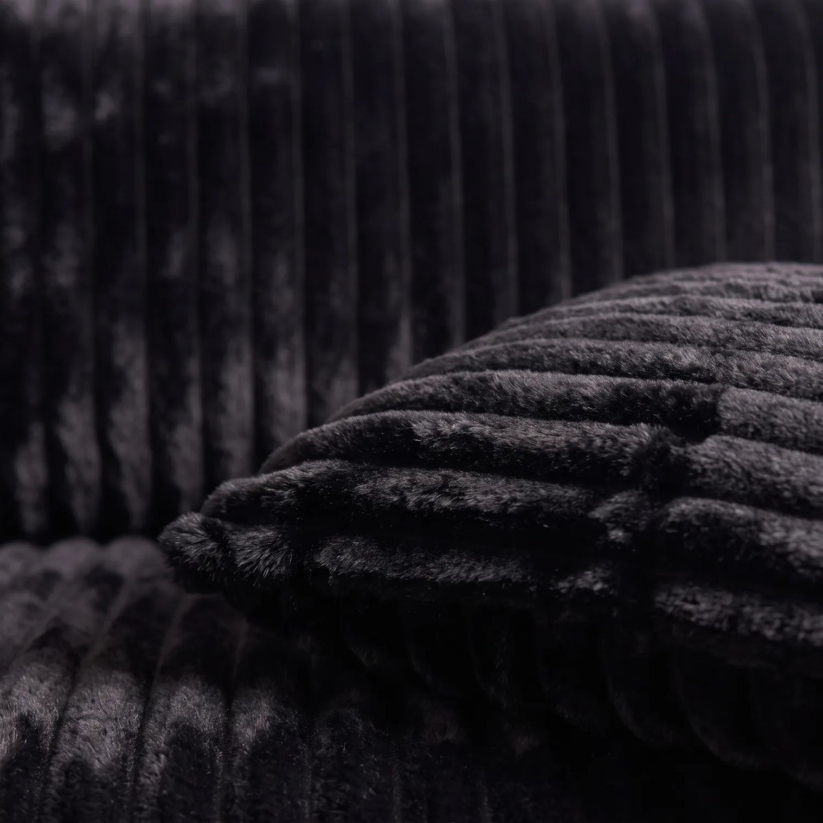 Arm - Minky Black Modular - pillow closeup #vera_cushion
