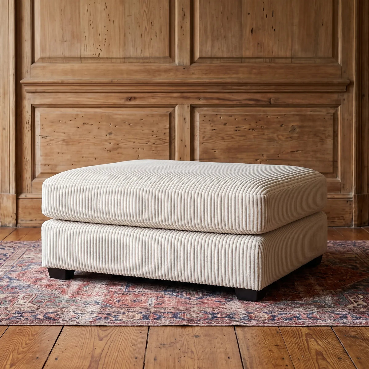 Rectangle Ottoman - Mini Minky Cream Oversized