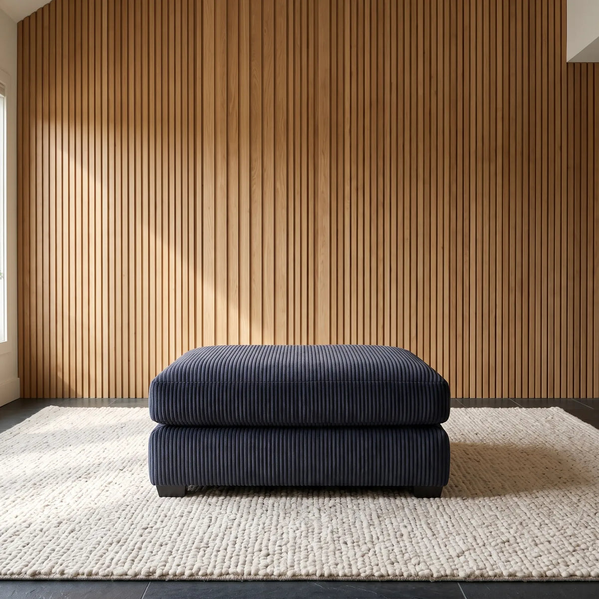 Rectangle Ottoman - Mini Minky Midnight Oversized - hero
