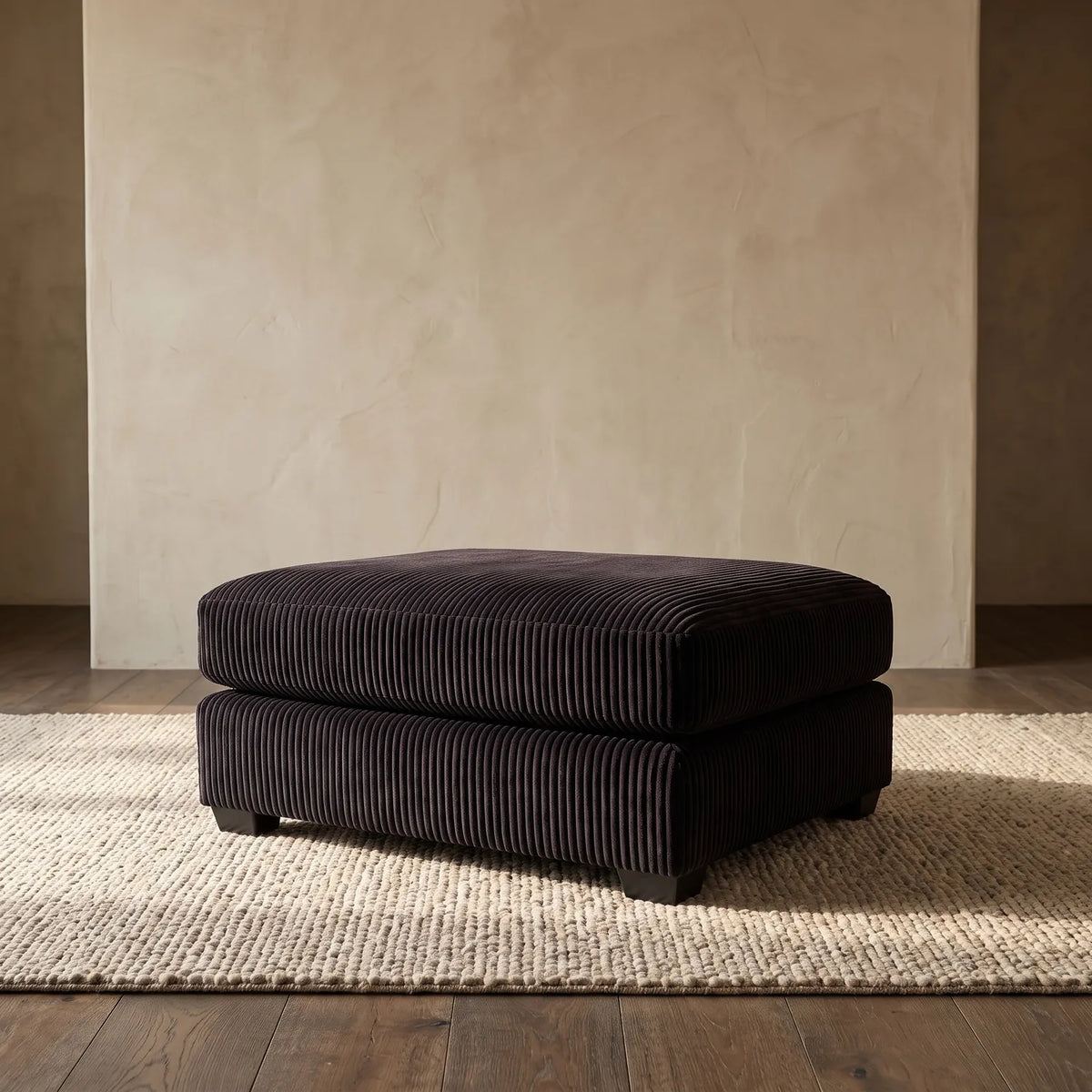 Rectangle Ottoman - Mini Minky Onyx Oversized
