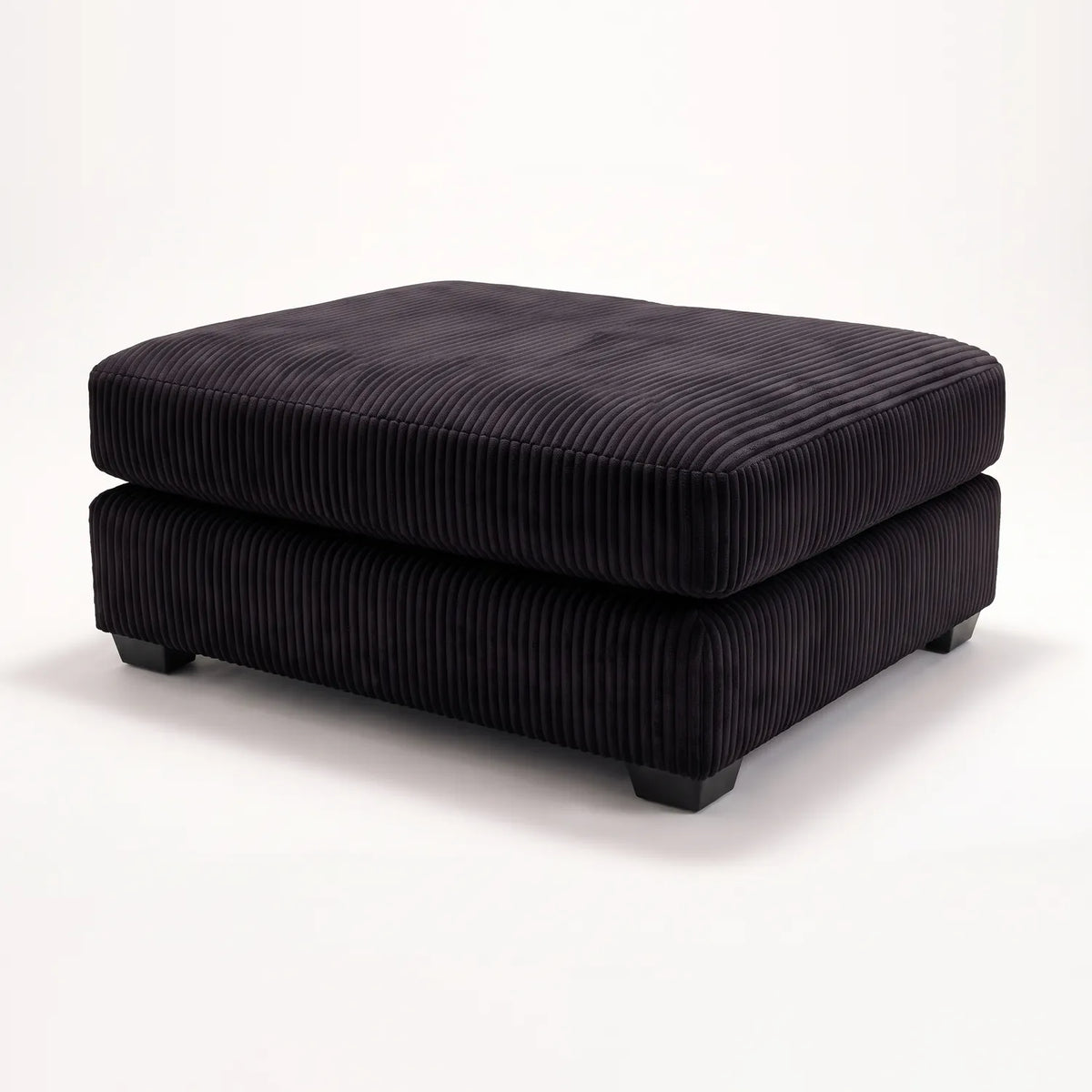 Rectangle Ottoman - Mini Minky Onyx Oversized - studio photo on white #vera_main