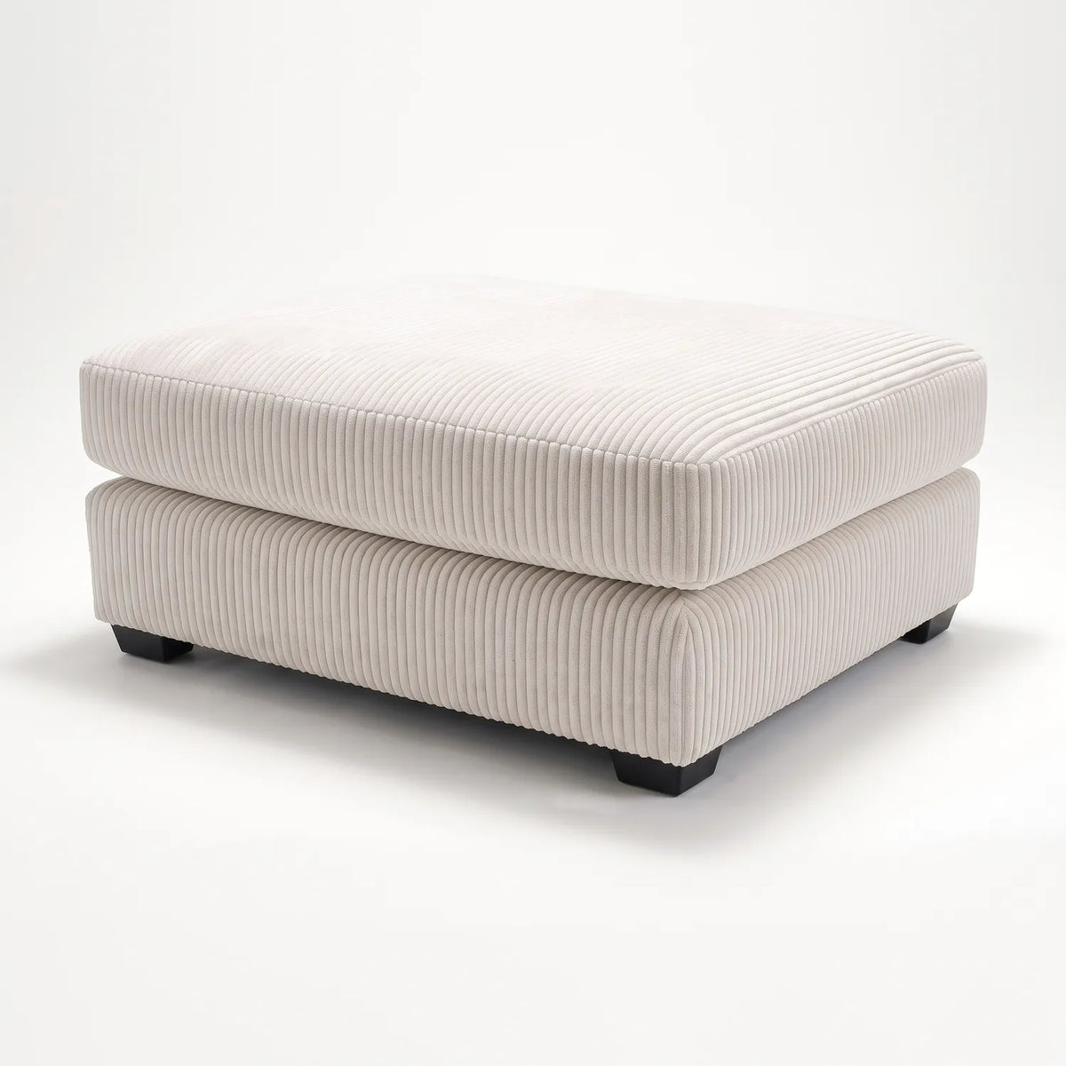Rectangle Ottoman - Mini Minky White Oversized - studio photo on white #vera_main