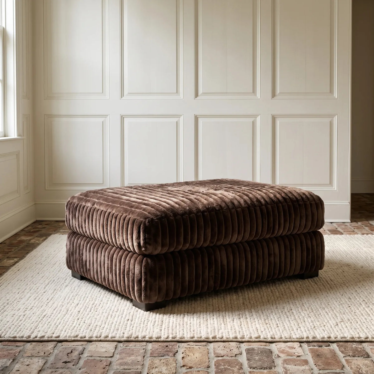 Rectangle Ottoman - Minky Mocha Oversized