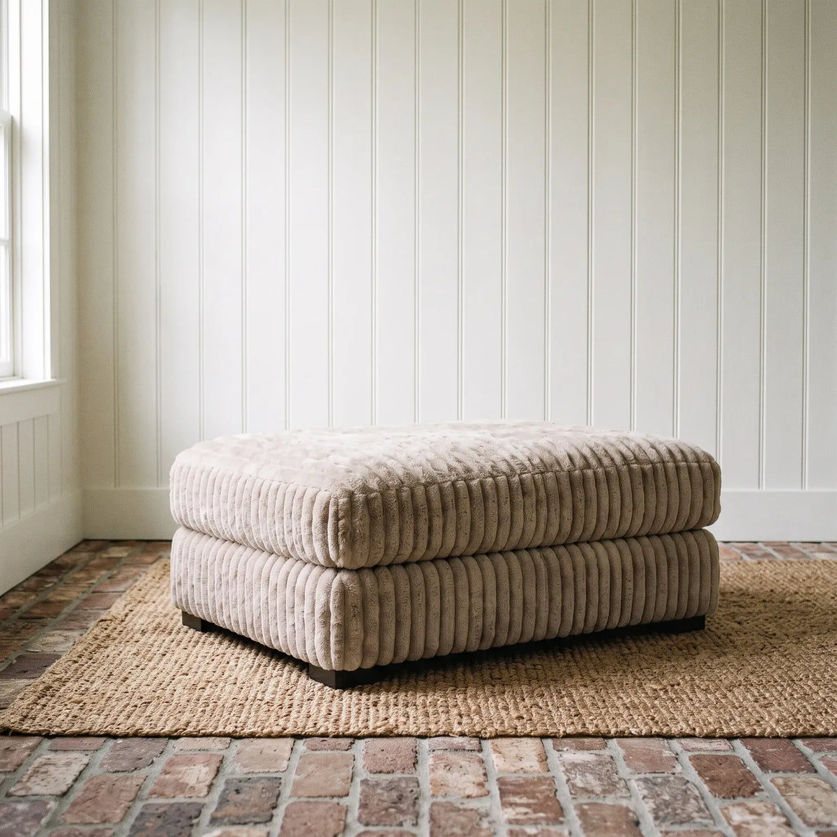 Rectangle Ottoman - Minky Toast Oversized