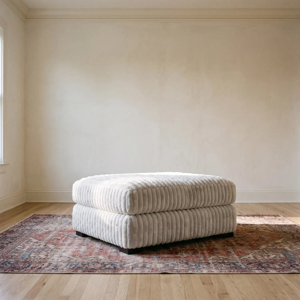 Rectangle Ottoman - Minky White Oversized
