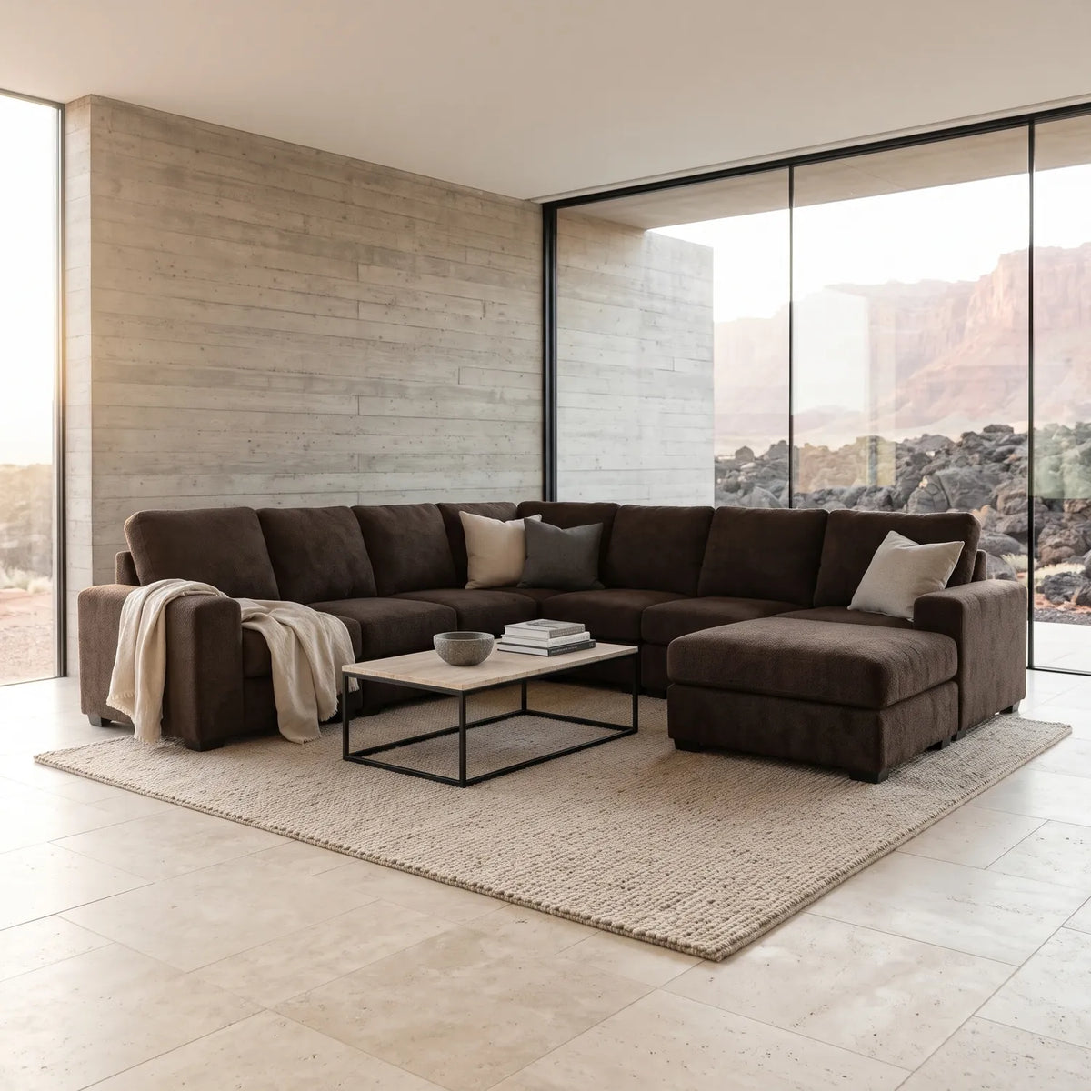 Seven-Piece Chaise Sectional - Cuddle Umber Modular - hero (RHF arrangement)