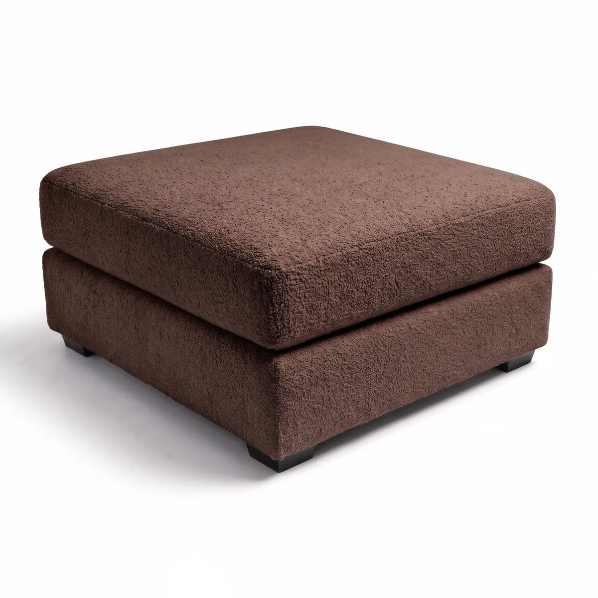 Square Ottoman - Cuddle Chocolate - studio photo on white #vera_main