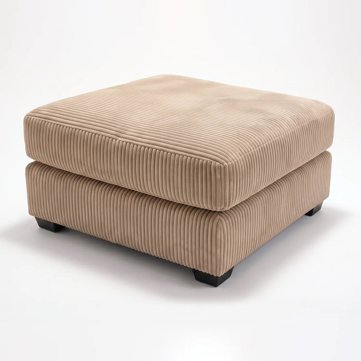 Square Ottoman - Mini Minky Toast - studio photo on white #vera_main