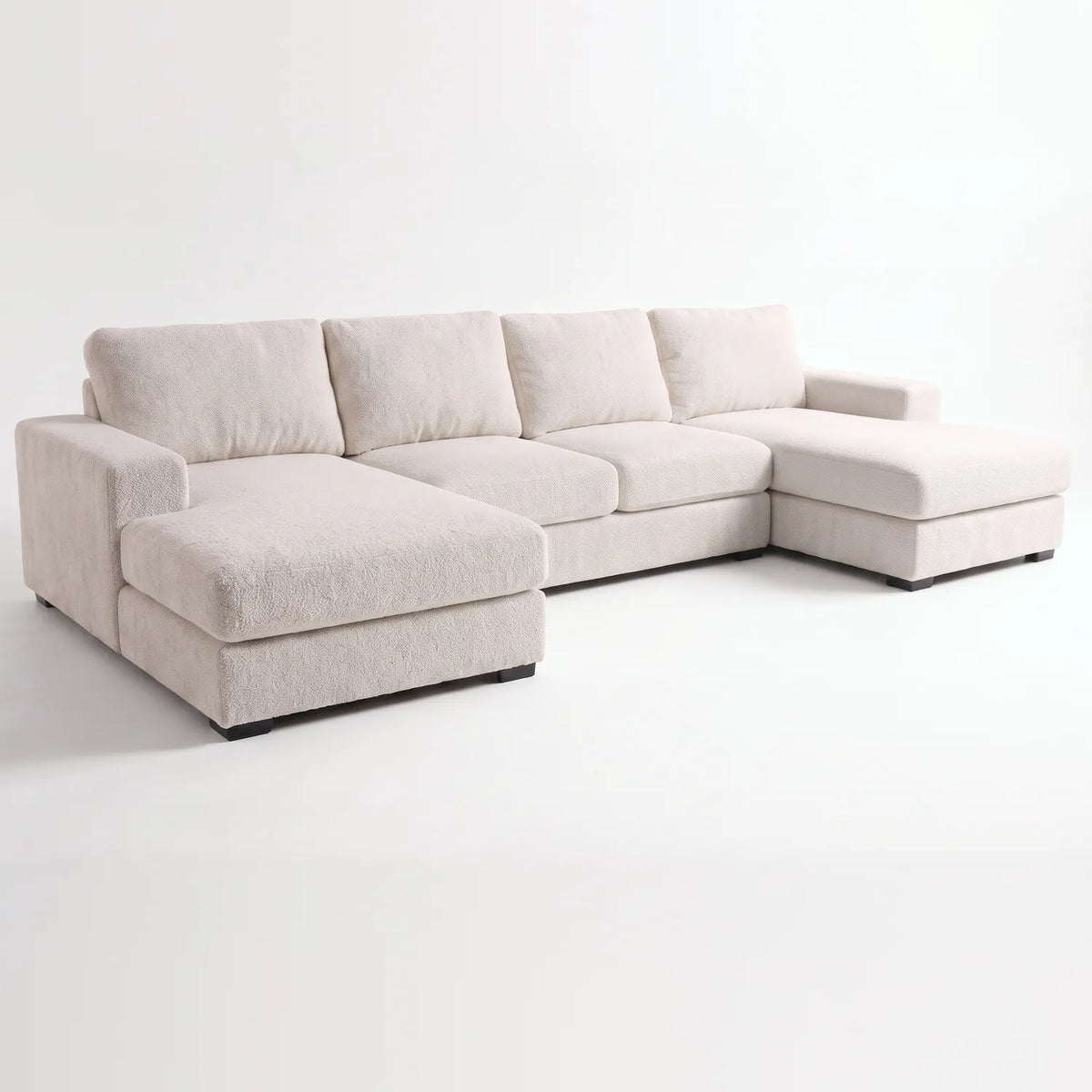 Three-Piece Double Chaise Sectional - Cuddle Bone Oversized - studio photo on white #vera_main