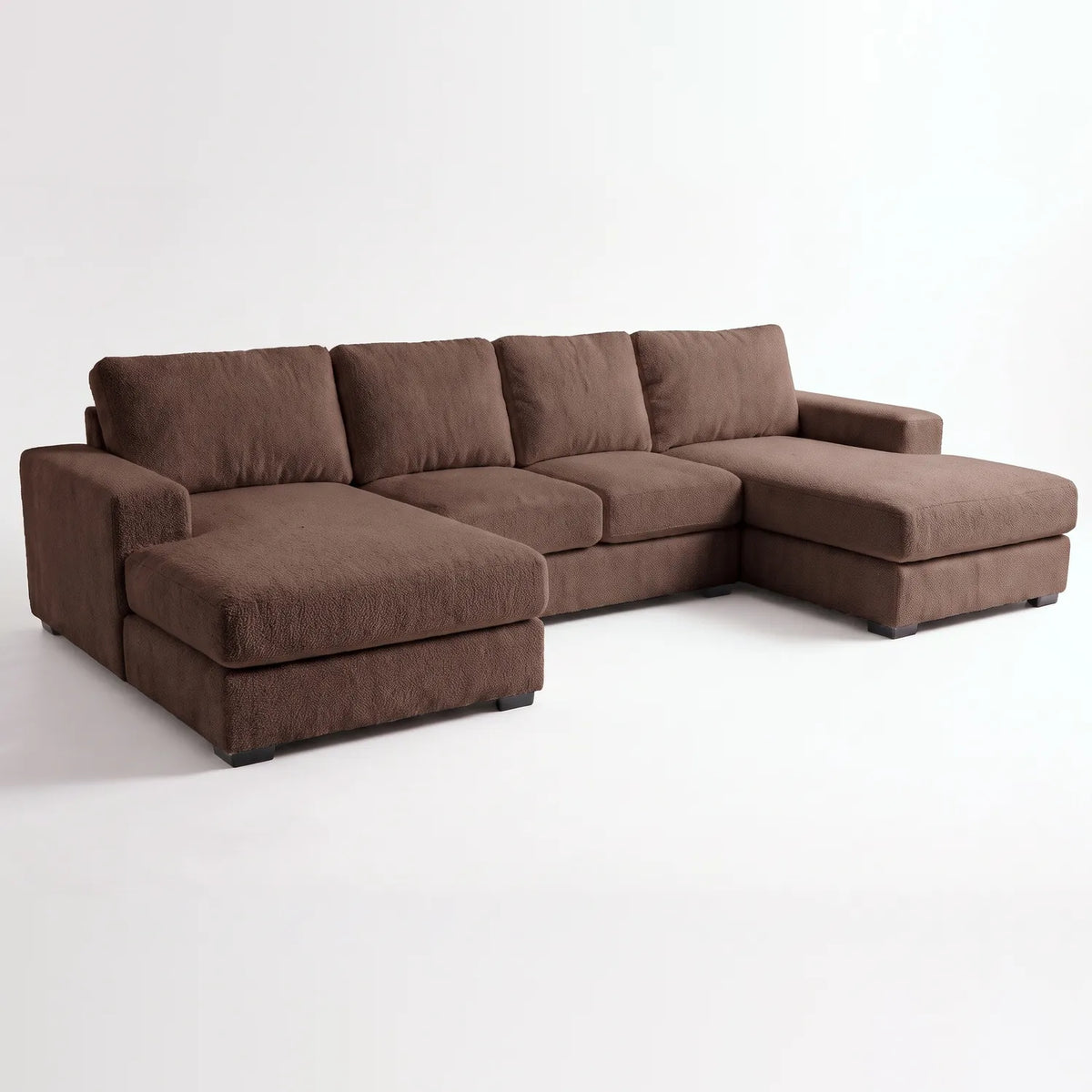 Three-Piece Double Chaise Sectional - Cuddle Chocolate - studio photo on white #vera_main