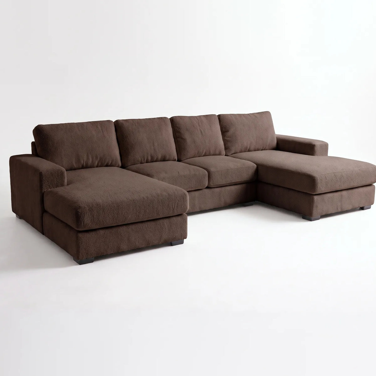 Three-Piece Double Chaise Sectional - Cuddle Umber - studio photo on white #vera_main